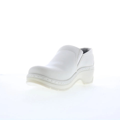 Klogs Naples 130010001 Womens White Leather Slip On Clog Sandals Shoes
