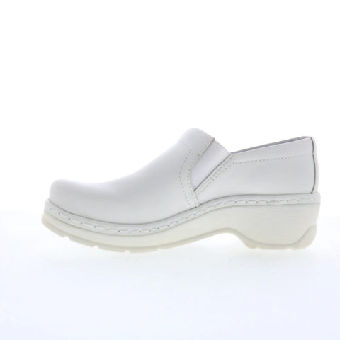 Klogs Naples 130010001 Womens White Leather Slip On Clog Sandals Shoes