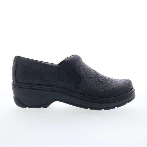 Klogs Naples 130010066 Womens Black Leather Slip On Clog Sandals Shoes