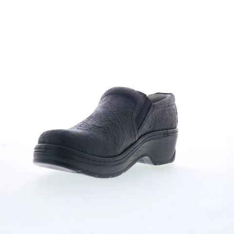 Klogs Naples 130010066 Womens Black Leather Slip On Clog Sandals Shoes