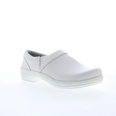 Klogs Mission 130870168 Womens White Leather Slip On Clog Sandals Shoes