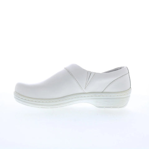 Klogs Mission 130870168 Womens White Leather Slip On Clog Sandals Shoes