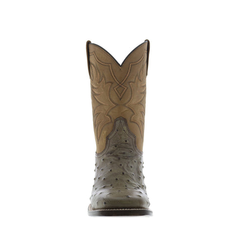 Roper Oliver Ostrich 09-020-6500-8179 BR Mens Brown Cowboy Western Boots