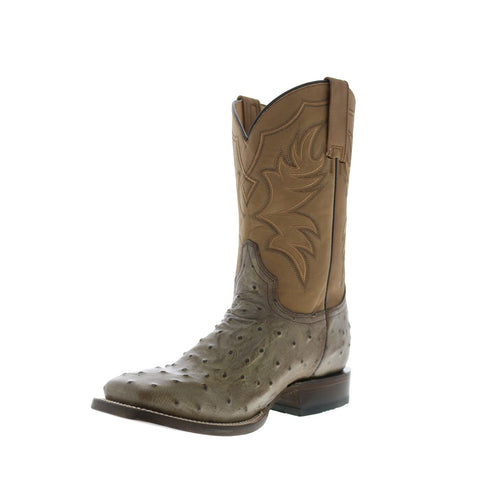 Roper Oliver Ostrich 09-020-6500-8179 BR Mens Brown Cowboy Western Boots
