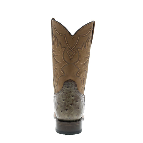 Roper Oliver Ostrich 09-020-6500-8179 BR Mens Brown Cowboy Western Boots