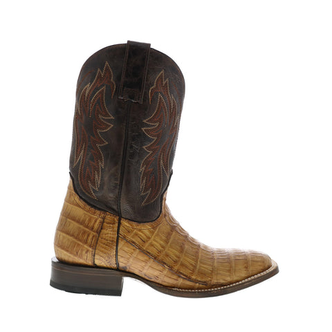 Roper Cody Caiman Belly Tail Mens Brown Leather Cowboy Pull On Western Boots