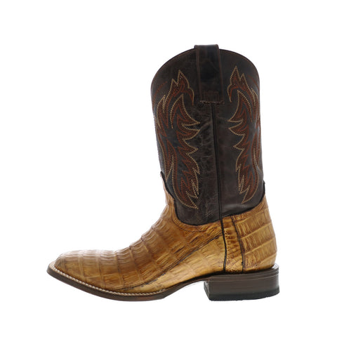 Roper Cody Caiman Belly Tail Mens Brown Leather Cowboy Pull On Western Boots