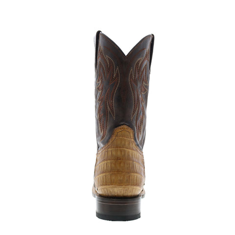 Roper Cody Caiman Belly Tail Mens Brown Wide Leather Cowboy Western Boots