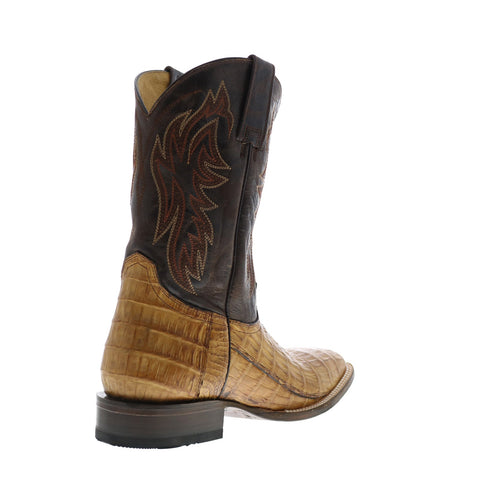 Roper Cody Caiman Belly Tail Mens Brown Leather Cowboy Pull On Western Boots