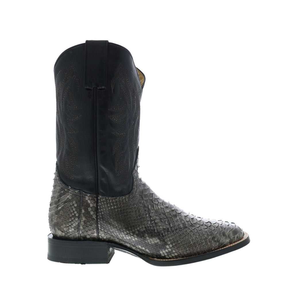 Roper Peyton Hybrid Sole Exotic Leather Mens Gray Wide Cowboy Western ...
