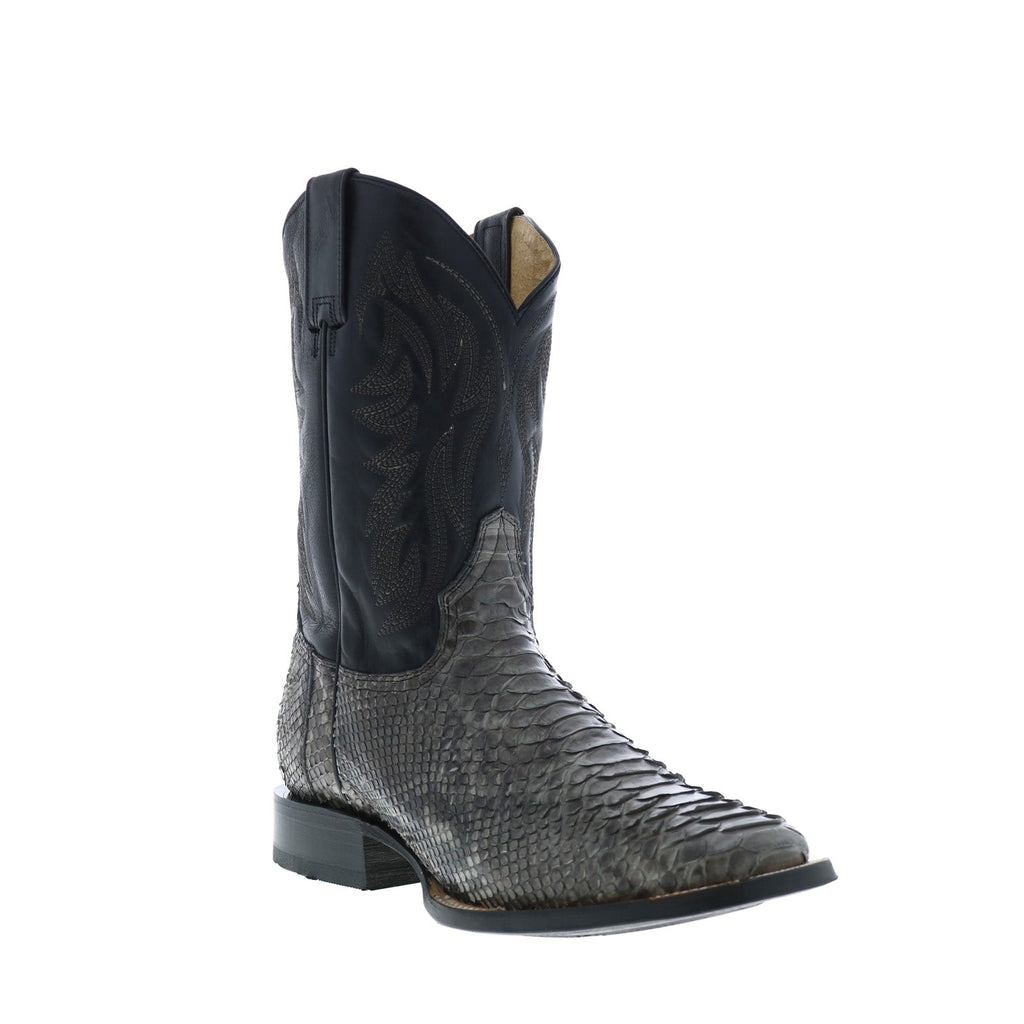 Roper Peyton Hybrid Sole Exotic Leather Mens Gray Wide Cowboy Western ...