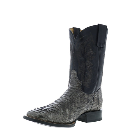 Roper Peyton Python Hybrid Sole Mens Gray Leather Cowboy Western Boots