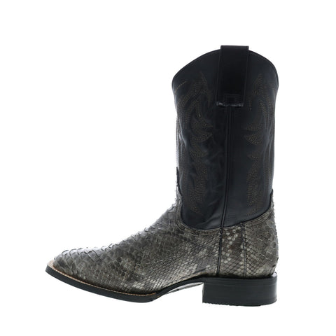 Roper Peyton Python Hybrid Sole Mens Gray Wide Cowboy Western Boots