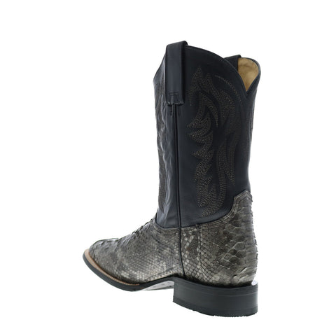 Roper Peyton Python Hybrid Sole Mens Gray Wide Cowboy Western Boots