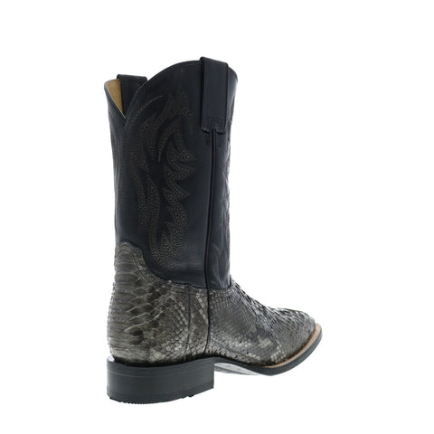 Roper Peyton Python Hybrid Sole Mens Gray Wide Cowboy Western Boots