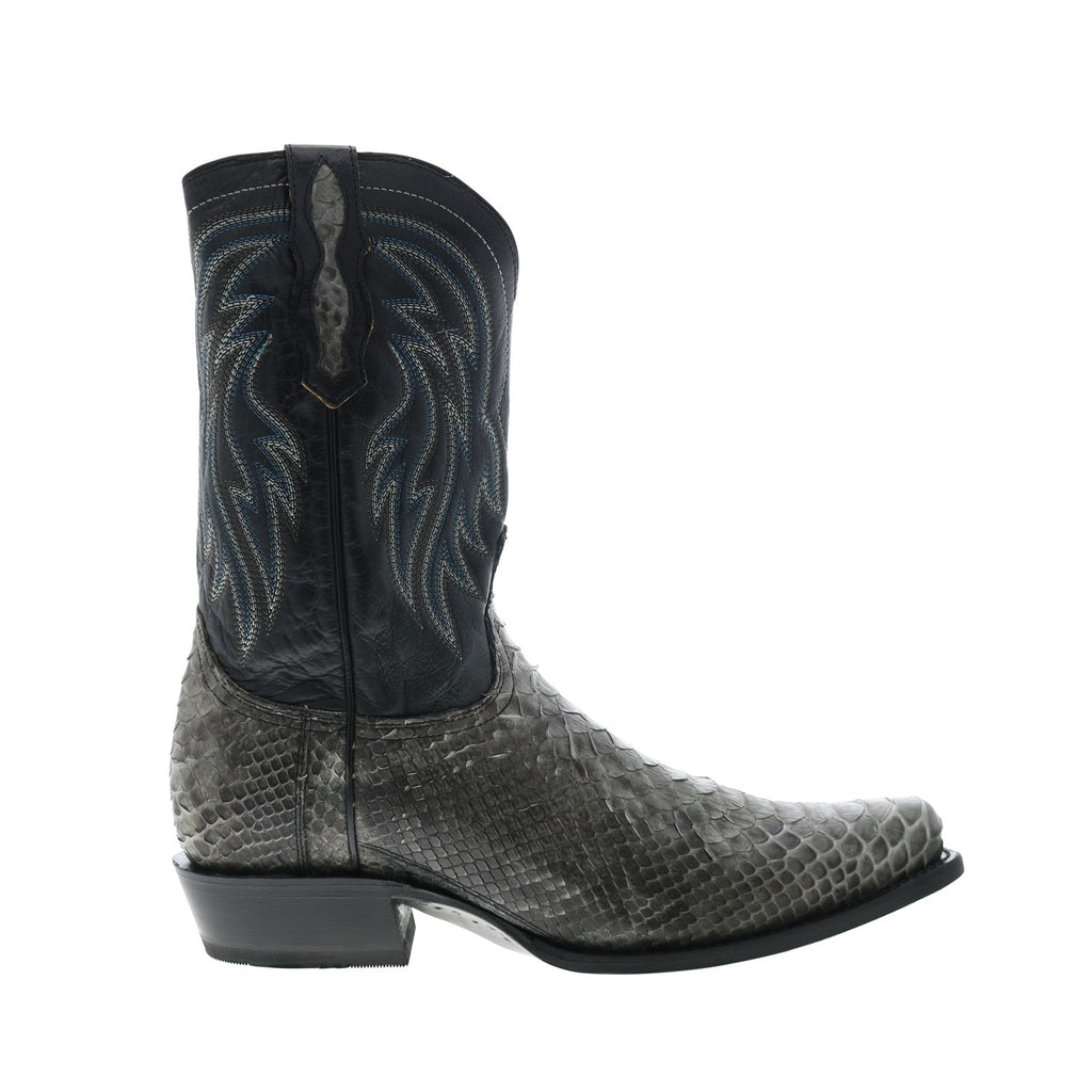 Roper Peyton Exotic Leather GY Mens Gray Wide Cowboy Western Boots ...
