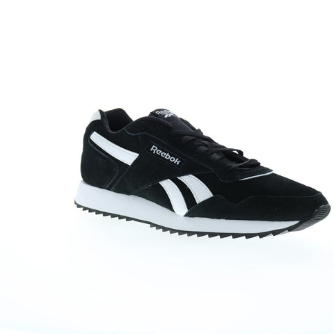 Reebok Glide Ripple Mens Black Leather Lifestyle Sneakers Shoes