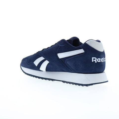 Reebok Glide Ripple Mens Blue Suede Lace Up Lifestyle Sneakers Shoes