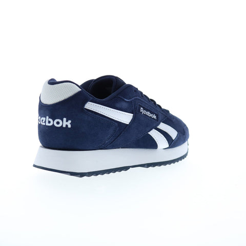 Reebok Glide Ripple Mens Blue Suede Lace Up Lifestyle Sneakers Shoes