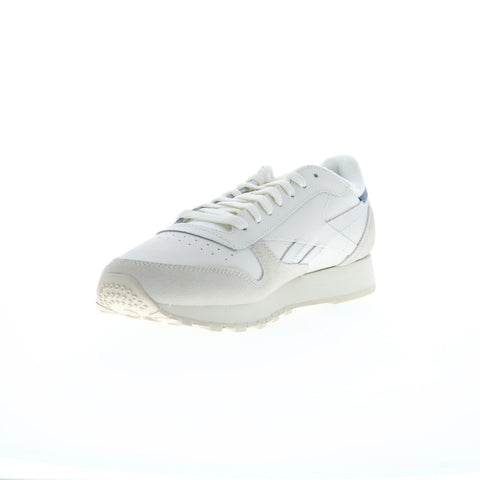Reebok Classic Leather Mens Beige Leather Lace Up Lifestyle Sneakers Shoes
