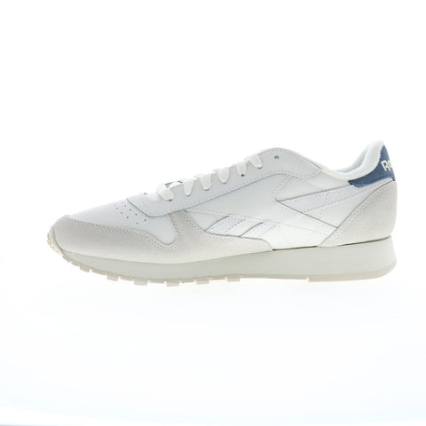 Reebok Classic Leather Mens Beige Leather Lace Up Lifestyle Sneakers Shoes