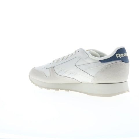 Reebok Classic Leather Mens Beige Leather Lace Up Lifestyle Sneakers Shoes