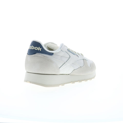 Reebok Classic Leather Mens Beige Leather Lace Up Lifestyle Sneakers Shoes