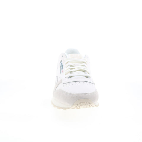 Reebok Classic Leather Mens White Leather Lifestyle Sneakers Shoes