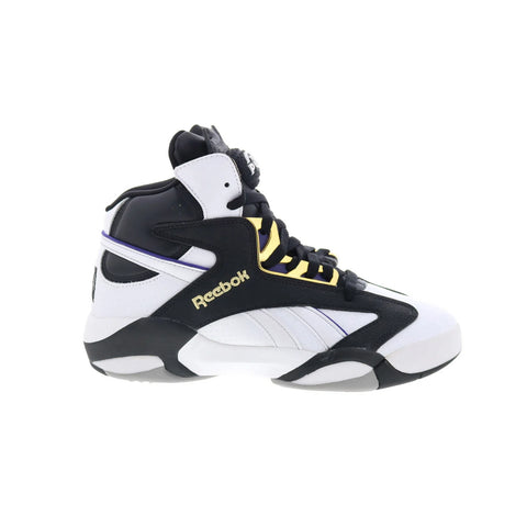 Reebok Shaq Attaq Mens White Leather Lace Up Athletic Basketball Shoes