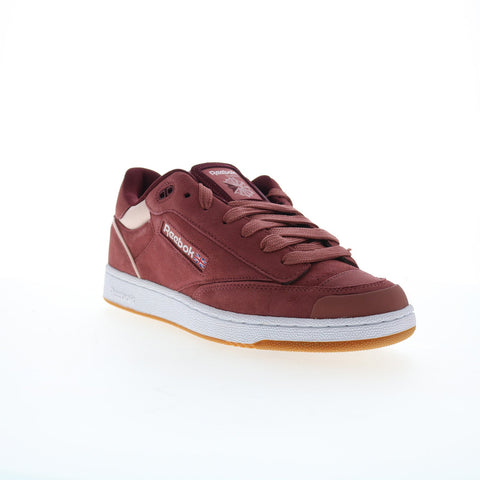 Reebok Club C Bulc Mens Burgundy Suede Lace Up Lifestyle Sneakers Shoes
