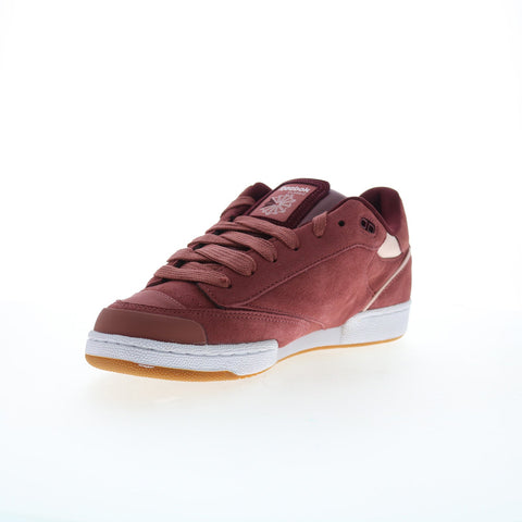 Reebok Club C Bulc Mens Burgundy Suede Lace Up Lifestyle Sneakers Shoes