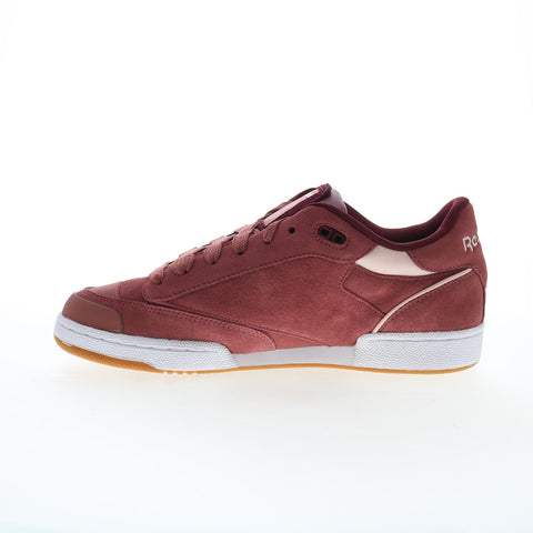 Reebok Club C Bulc Mens Burgundy Suede Lace Up Lifestyle Sneakers Shoes