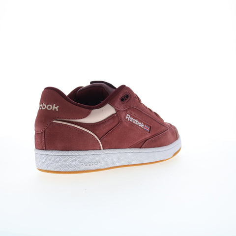 Reebok Club C Bulc Mens Burgundy Suede Lace Up Lifestyle Sneakers Shoes
