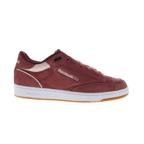 Reebok Club C Bulc Mens Burgundy Suede Lace Up Lifestyle Sneakers Shoes