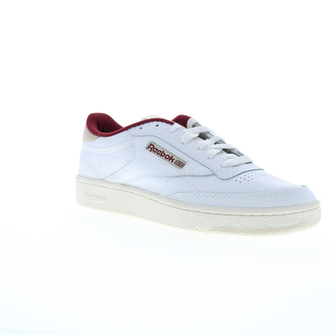 Reebok Club C 85 Mens White Leather Lace Up Lifestyle Sneakers Shoes