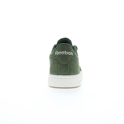 Reebok Club C 85 Mens Green Suede Lace Up Lifestyle Sneakers Shoes