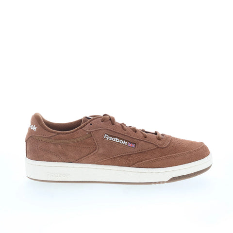 Reebok Club C 85 100033003 Mens Brown Suede Lace Up Lifestyle Sneakers Shoes