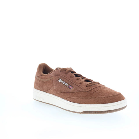 Reebok Club C 85 100033003 Mens Brown Suede Lace Up Lifestyle Sneakers Shoes