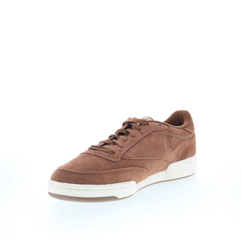 Reebok Club C 85 100033003 Mens Brown Suede Lace Up Lifestyle Sneakers Shoes