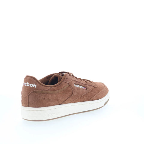 Reebok Club C 85 100033003 Mens Brown Suede Lace Up Lifestyle Sneakers Shoes