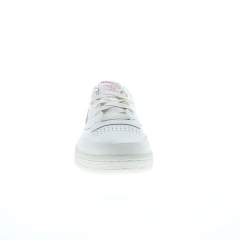 Reebok Club C 85 Womens Beige Leather Lace Up Lifestyle Sneakers Shoes