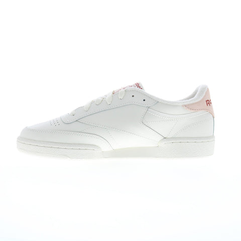 Reebok Club C 85 Womens Beige Leather Lace Up Lifestyle Sneakers Shoes