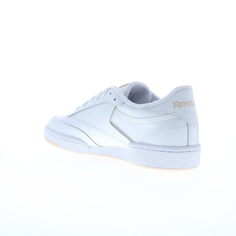Reebok Club C 85 Womens White Leather Lace Up Lifestyle Sneakers Shoes