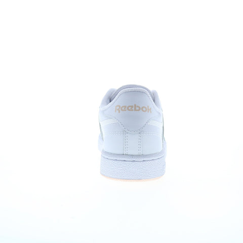 Reebok Club C 85 Womens White Leather Lace Up Lifestyle Sneakers Shoes