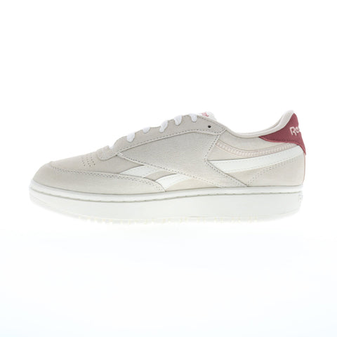 Reebok Club C Double Revenge Womens Beige Suede Lifestyle Sneakers Shoes