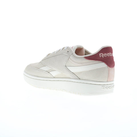Reebok Club C Double Revenge Womens Beige Suede Lifestyle Sneakers Shoes