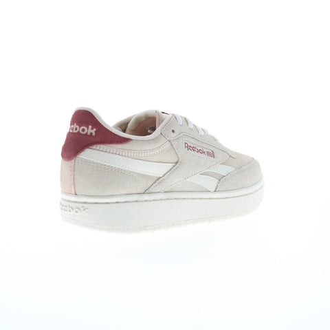 Reebok Club C Double Revenge Womens Beige Suede Lifestyle Sneakers Shoes