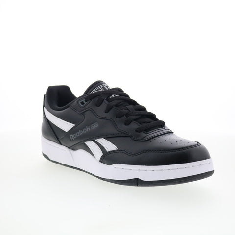 Reebok BB 4000 II Mens Black Leather Lace Up Lifestyle Sneakers Shoes