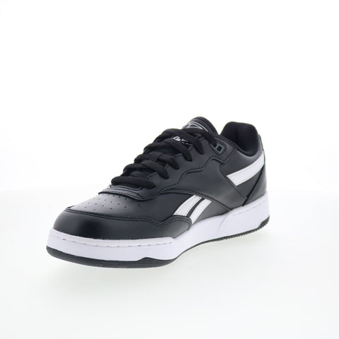 Reebok BB 4000 II Mens Black Leather Lace Up Lifestyle Sneakers Shoes