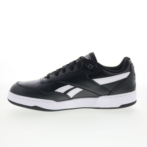 Reebok BB 4000 II Mens Black Leather Lace Up Lifestyle Sneakers Shoes